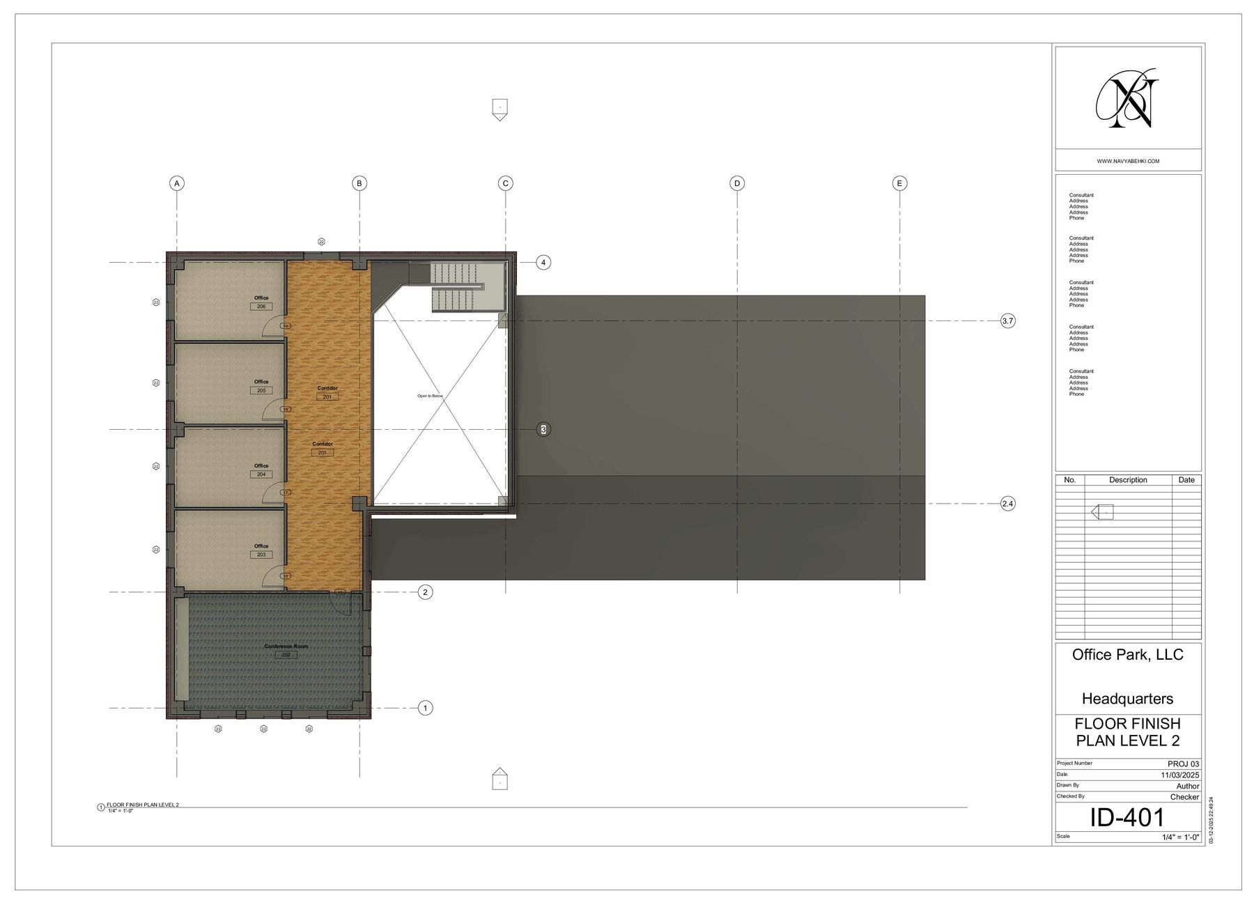 Annotated Sheets — ID-401 — Floor Finish Plan, Level 2