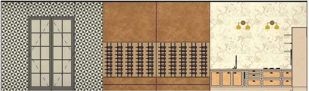 Elevations — Kitchen front wall