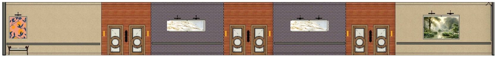 Elevations — Residents corridor, side 2
