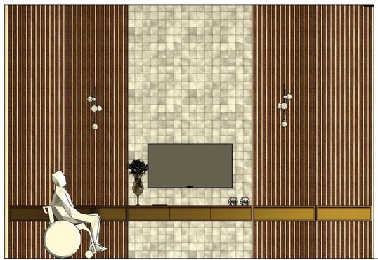 Elevations — Private dining feature wall