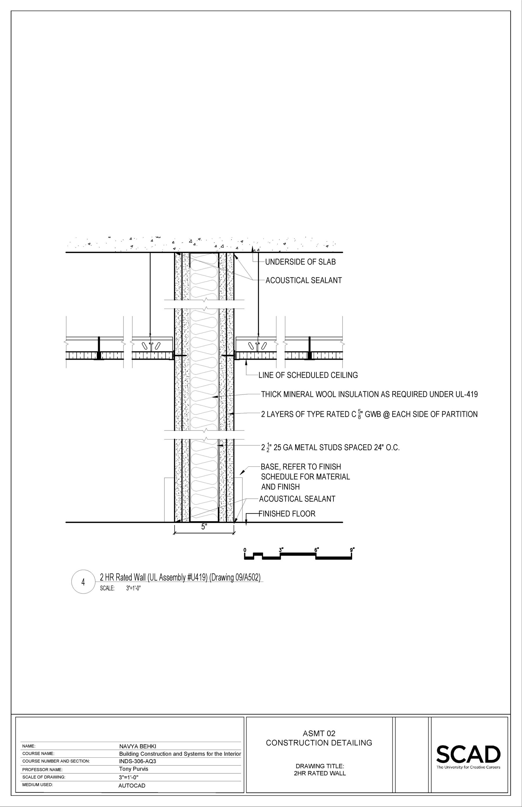 Detail Drawings — 4 — 2HR rated wall