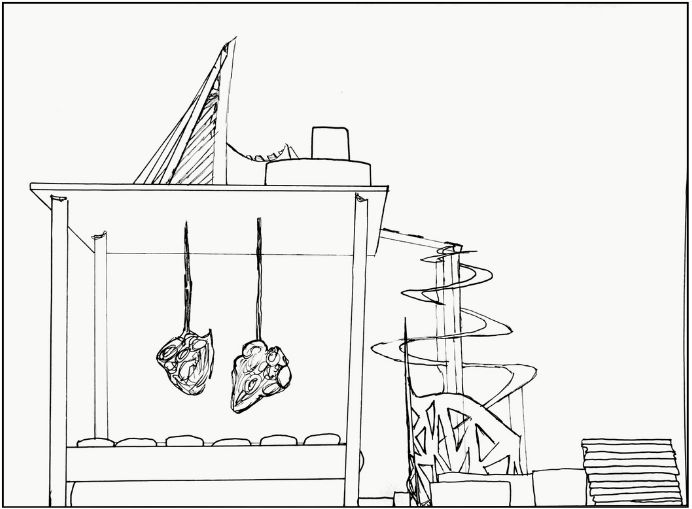Sketches — Left side elevation