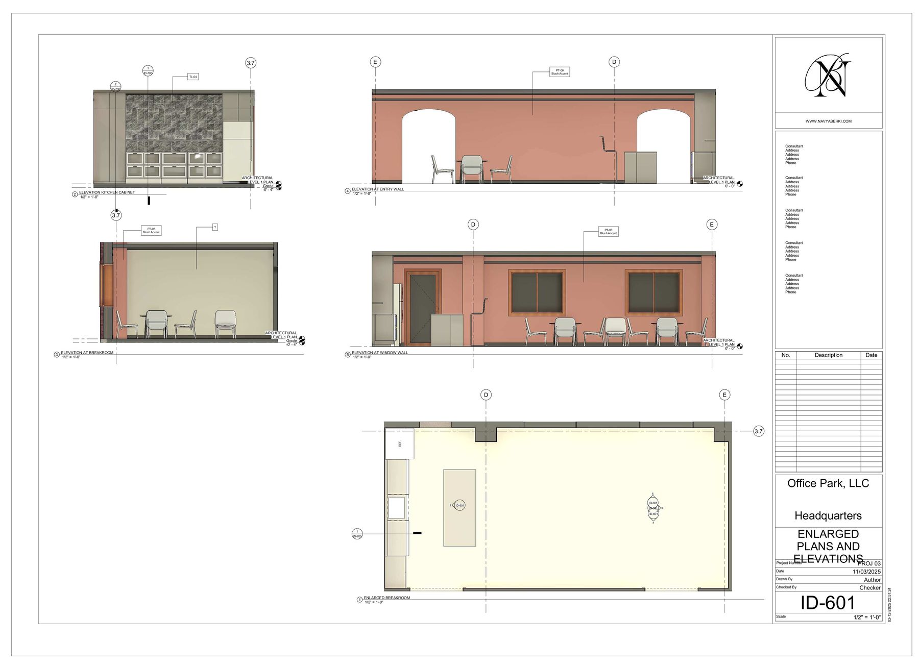 Annotated Sheets — ID-601 — Enlarged Plans and Elevations