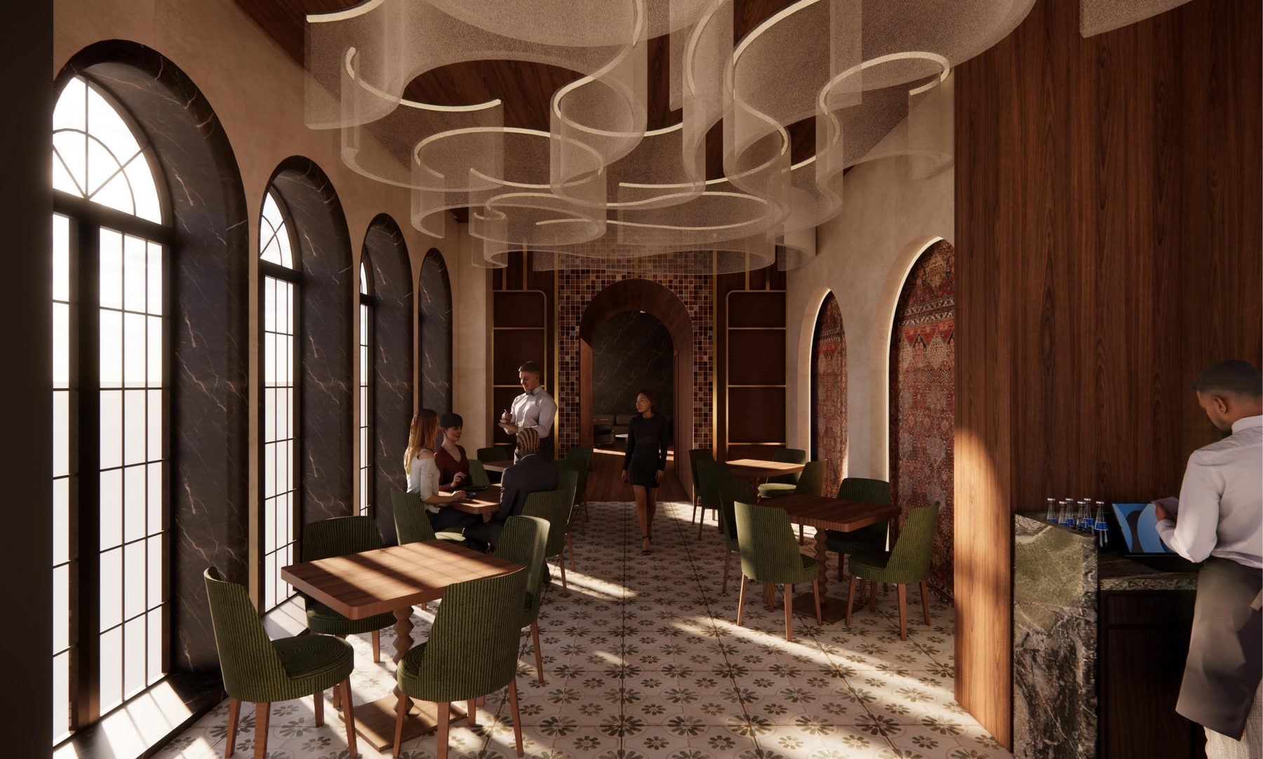 Mehr dining room render, daytime